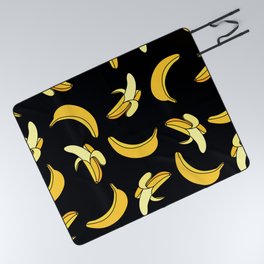 Banana Background Pattern Design Black Picnic Blanket