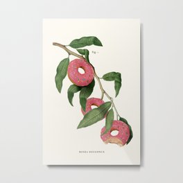 Donut Plant Metal Print | Botanic, Pink, Contemporaryart, Retro, Green, Humour, Color, Candy, Plants, Food 