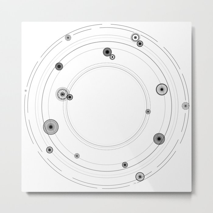 Abstract Geometric Circles Universe And Solar System Art Metal