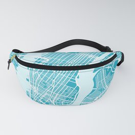 New York Map | Aqua, More Colors, Review My Collections Fanny Pack
