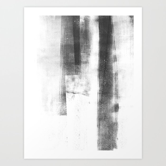 Black And White Minimalist Geometric Abstract Painting Structure