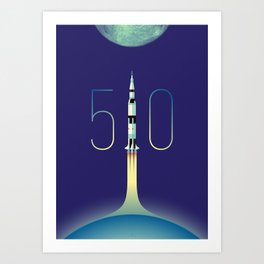 Apollo 11 Saturn V 50th anniversary Art Print