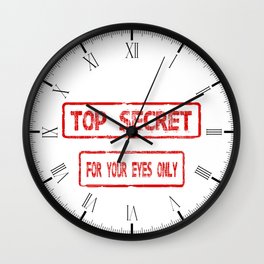 Top Secret For Your Eyes Only Wall Clock | Digital, Vector, Artwork, Isolatedonwhite, Concept, Occupation, Sealstamper, Topsecret, Illustration, Foryoureyesonly 