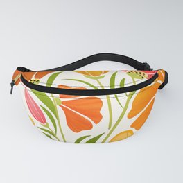 Spring Wildflowers Floral Illustration Fanny Pack