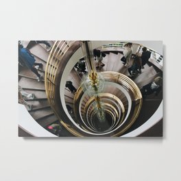 IG Metall Building Metal Print | Spiral, Berlin, Steps, Staircase, Metall, Light, Fixture, Photo, Germany, Building 