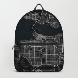 Vancouver City Map of Canada - Dark Backpack