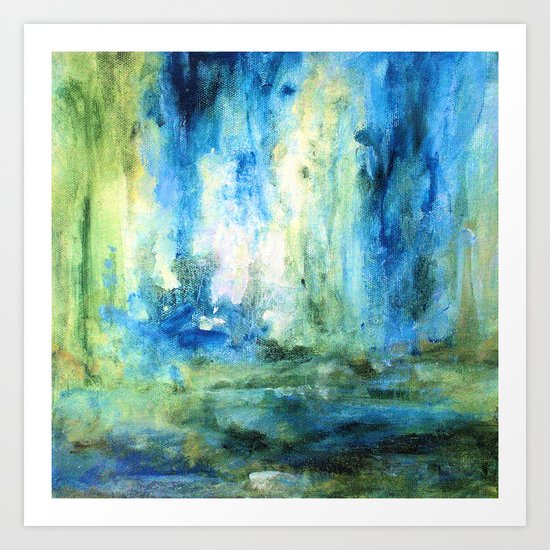 Contemporary Abstract Painting Spring Rain Art Print By