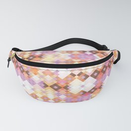 Bohemian Rust And Mauve Checkered Pattern Fanny Pack