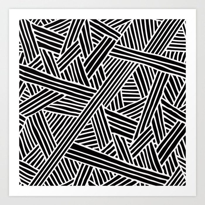 Abstract Black White Lines And Triangles Pattern Mix And Match