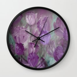 Breaking Dawn Wall Clock | Landscape, Lavendar, Garden, Floral, Purple, Nature, Painting, Blue, Abstract, Flowers 
