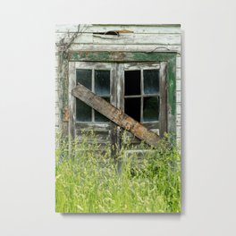 Shuttered Metal Print | Tallgrass, Glass, Grass, Photo, House, Oldhome, Oldhouse, Color, Closed, Keepout 