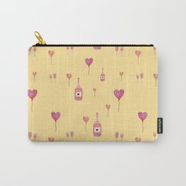 Bottle glass heart cute love watercolor pattern yelllow Carry-All Pouch | Lovedesign, Pinkdecor, Lovewallpaper, Valentinecoaster, Valentinepillow, Pinkfabric, Illustration, Love, Valentinewallpaper, Valentine 