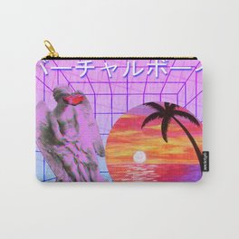 Vaporwave Carry-All Pouch | Plastic, Abstract, Pink, Paper, Digital, 80S, Photomontage, Blue, Retro, Purple 