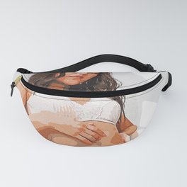 Woman Standing Near Wall Fanny Pack