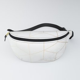 Gold Geometric White Mable Cubes Fanny Pack