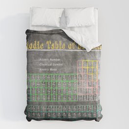 Old School Periodic Table Of Elements - Chalkboard Style Bettbezug