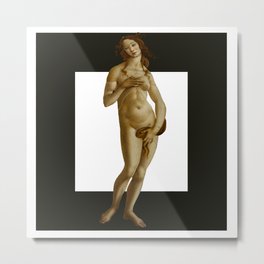 venus botticelli black modern Metal Print | Frame, Women, Black, Botticelli, Thespring, Interior, White, Venus, Decor, Graphicdesign 