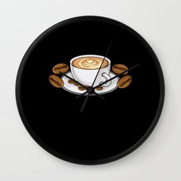 Heart Crema Coffee Cup With Coffee Beans Wall Clock | Espresso, Coffeebean, Coffeecup, Cafe, Greencoffee, Roasted, Cup, Caffeine, Coffeeandcake, Beans 