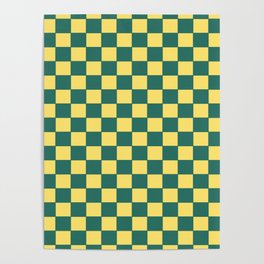 Checkers - Green and Yellow Poster