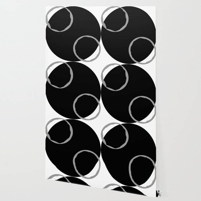 Two And One Minimalist Black And White Abstract Wallpaper By