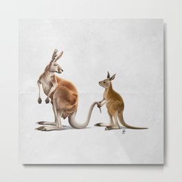 Being Tailed (Wordless) Metal Print | Joey, Painting, Tail, Australia, Power, Follow, Marsupial, Legs, Animal, Baby 