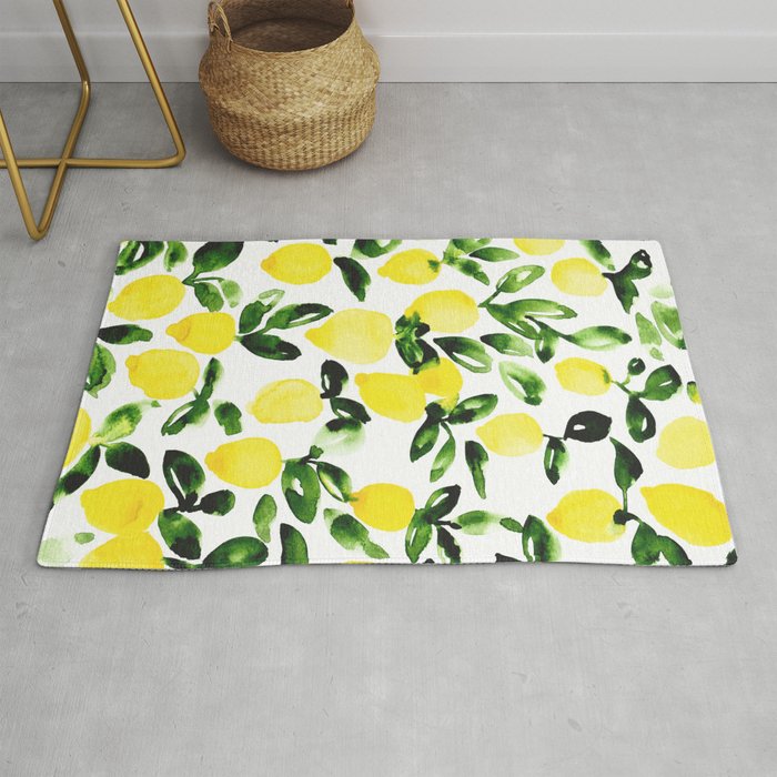 Summer Lemons Rug by claireligraphy Society6