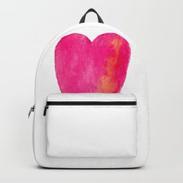 Pink Heart Full Of Love Watercolor Backpack | Summer, Heart, Pinkandorange, Fun, Festival, Loveandromance, Pretty, Pattern, Watercolor, Orange 