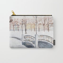 Locks on Little Lovers Bridge Carry-All Pouch | Landscape, Painting 