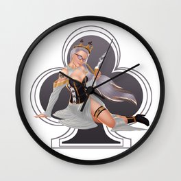 Queen of Clubs Wall Clock