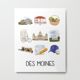 Des Moines Metal Print | Iowacubs, Hometown, Iowastatefair, Roadtrip, Travel, Farmersmarket, Desmoines, Town, Midwest, Iowa 