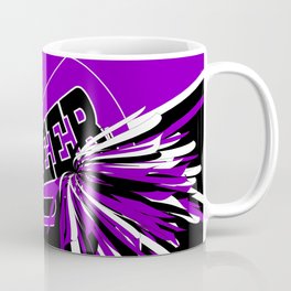 Purple, Black and White Cheerleader Design Coffee Mug | Purple, Cheer, Background, Cheerleader, Black, Sport, Pompoms, Schoolcolors, Design, Cheerleading 