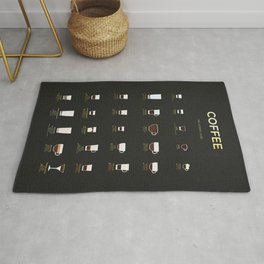 Gold Coffee Guide Chart Rug | Lungo, Ristretto, Golden, Recipes, Mugs, Kitchen, Illustration, Coffeechart, Guide, Gold 