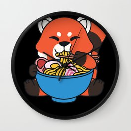 red Panda Ramen Soup Noodle box Cute Kawaii Pun Wall Clock | Graphicdesign, Redpanda, Japanesecharacters, Noodlebox, Ramennoodlessoup, Cute, Funnyramenbowl, Asianfood, Ramensoup, Japanese 