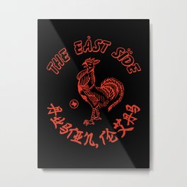 East Side Austin, TX - Sriracha spoof Metal Print | Austintexas, Texas, Painting, Illustration, Typography, Rooster, Austintx, Food, Theeastside, Sriracha 
