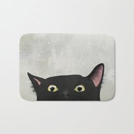 Curious Black Cat Badematte