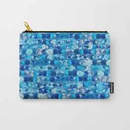 Blue Tumbled Gemstones Lines Carry-All Pouch