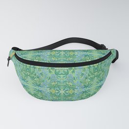 Lupines in Sunlight, Bohemian Floral Arabesque Pattern Chartreuse Fanny Pack