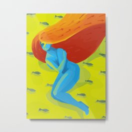 A Fish Out Of Water Metal Print | Painting, Fish, Wellness, Identity, Woman, Dreams, Illustration, Conceptual, Psychology, Individuality 