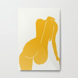 Nude in yellow Metal Print | Figurativeart, Figure, Minimalism, Minimal, Illustration, Lady, Feminism, Digital, Figureart, Abstract 