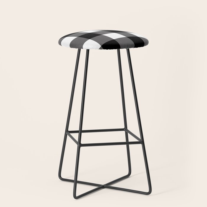 Black & White Buffalo Plaid Bar Stool by Christyne Society6
