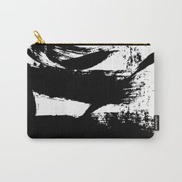 Black and White Brush Strokes Carry-All Pouch