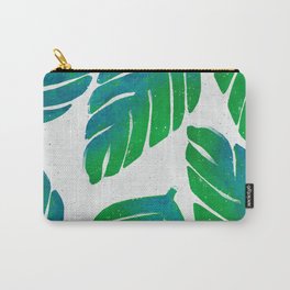 Paradiso Carry-All Pouch | Pattern, Surfacepattern, Paint, Flora, Leaf, Summer, White, Foliage, Mixed Media, Painting 
