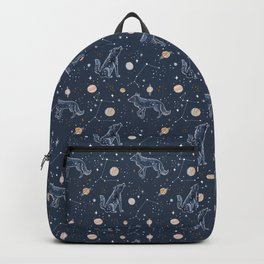 Canis Major Backpack | Constellation Art, Wolf Art, Space Pattern, Grey Wolf, Wolf, Latheandquill, Navy Blue, Stars, Graphicdesign, Outer Space 