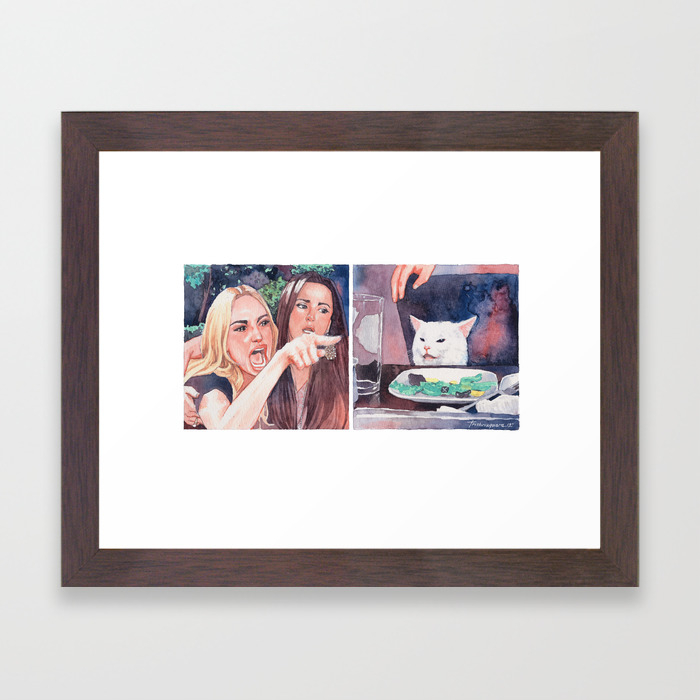 Woman Yelling At Cat Framed Art Print By Trishnagaara Society6