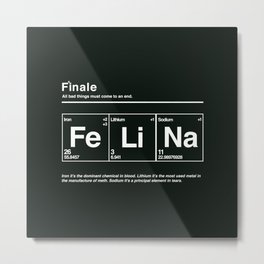 FeLiNa #2. Metal Print | Movies & TV, Black and White, Graphic Design, Typography 