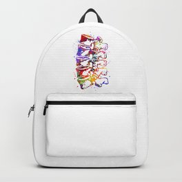 Lumbar Vertebrae Colorful Watercolor Backpack | Doctors, Anatomy, Vertebra, Medical, Artwork, Kinesitherapist, Healthcare, Medicine, Drawing, Chiropractor 