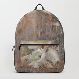 WHITE ORCHID, POINTILLISM, PILAR VAZQUEZ  Backpack | Pointillism, Tropicalflower, Orchid, Pastel, Blancas, Orquidea, Painting, Pilarvazquez, Original 