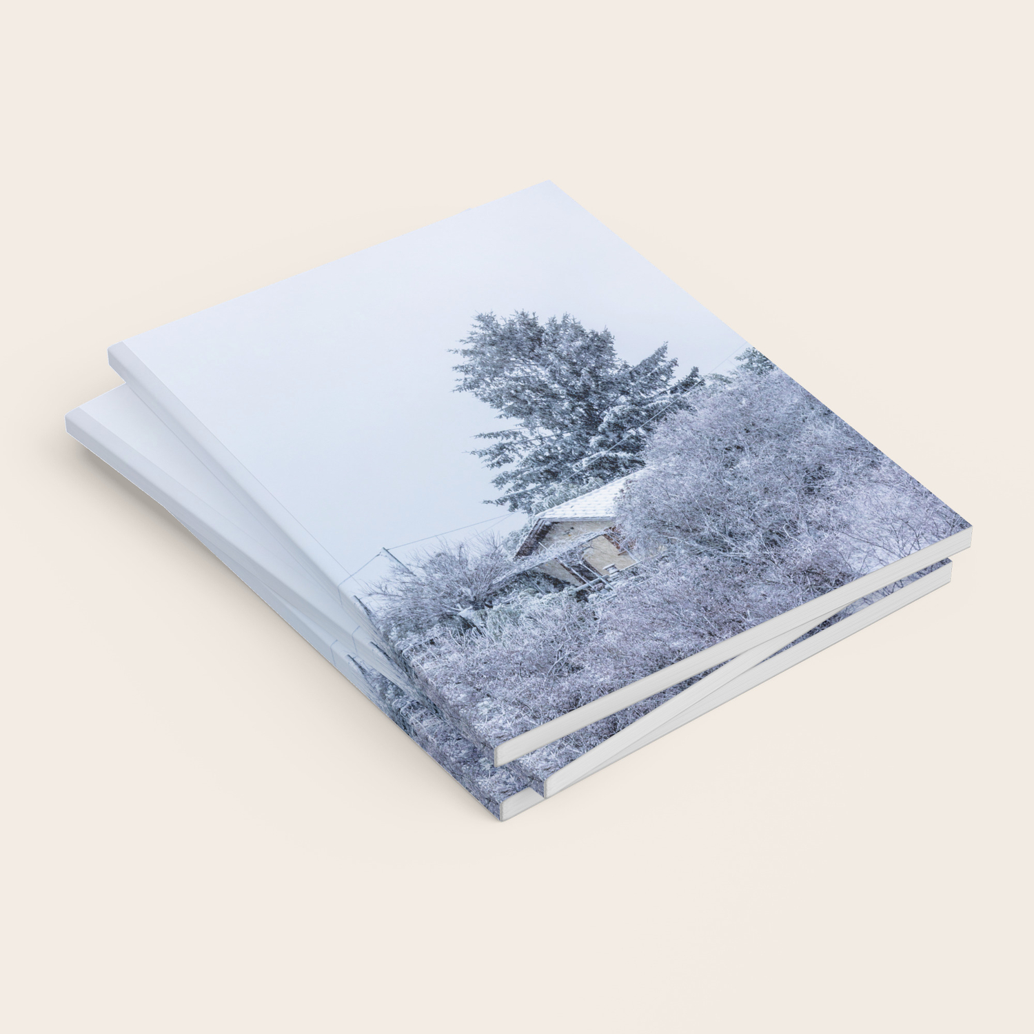 Snowy Winter Cabin In The Woods Notebook By Frozenlakemp Society6