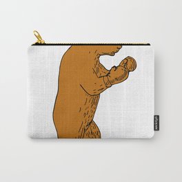 Brown Bear Boxing Stance Drawing Carry-All Pouch | Boxing, Graphicdesign, Kodiakbear, Eurasianbrownbear, Grizzly, Gloves, Handmade, Ink, Boxer, Stance 