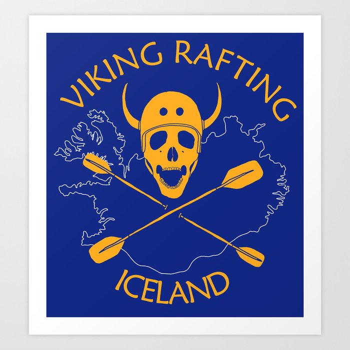 Viking Rafting Iceland Art Print